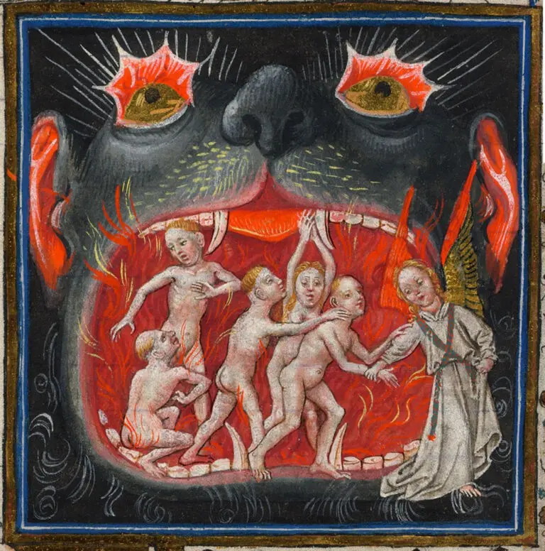 Hellmouth miniature from the Hours of Catherine of Cleves